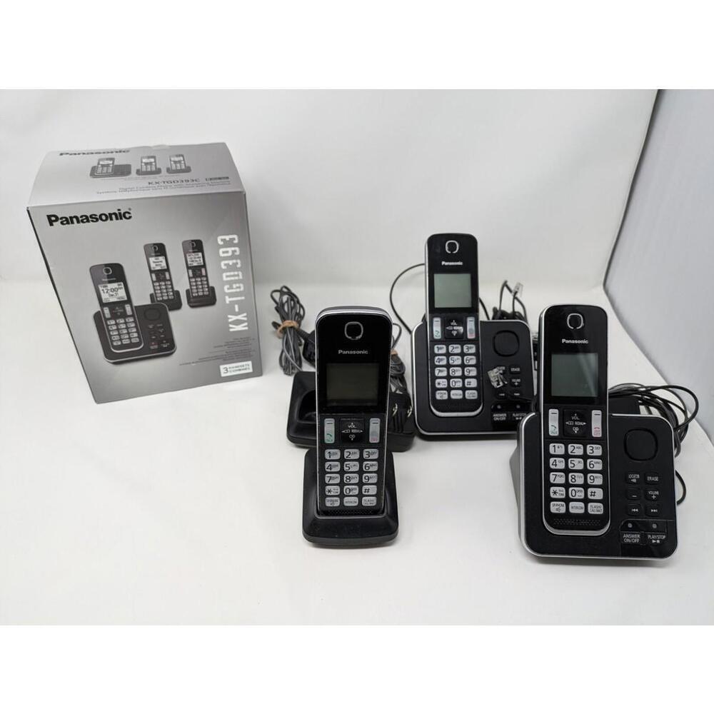Panasonic KX-TGD393C 3-Headset Phone-Preowned Tested Works